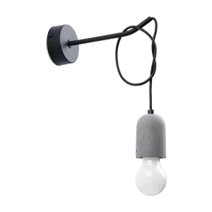 Wandlamp minimalistisch van - 1 lichtbronnen - L.8 x H.50 cm - grijs/zwart