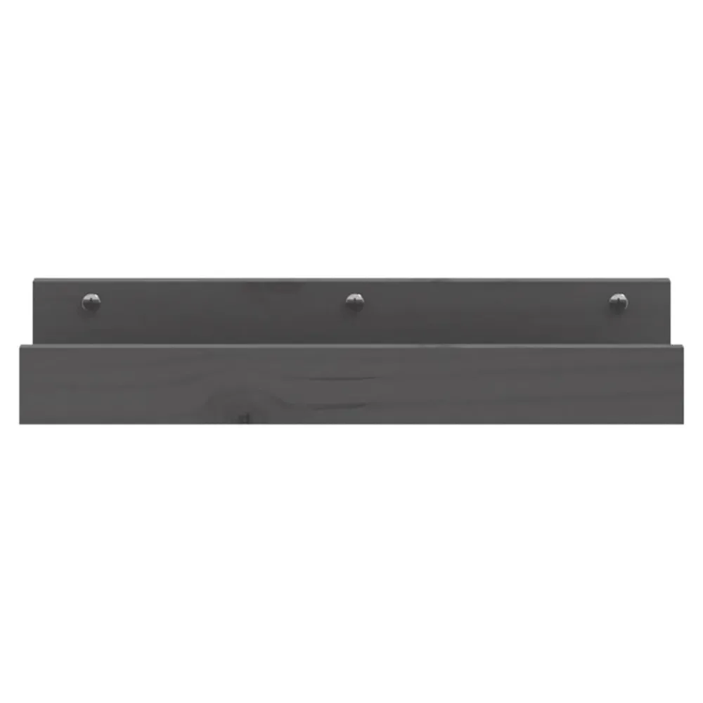 Wandschappen 2 st 50x12x9 cm massief grenenhout grijs