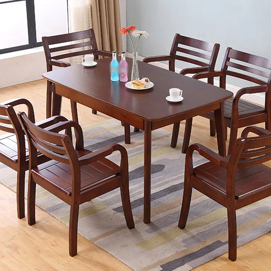Wood Ladder Back Dining Armchair Traditional Rubberwood Arm Enkel Chair Wood