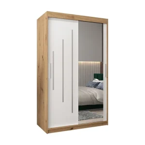 YORK 2 KLEDINGKAST MET SCHUIFDEUREN 200/120/62 2 deuren (artisan/wit)