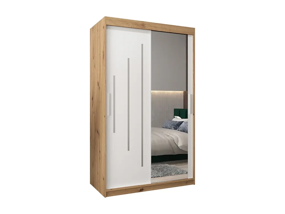 YORK 2 KLEDINGKAST MET SCHUIFDEUREN 200/120/62 2 deuren (artisan/wit)
