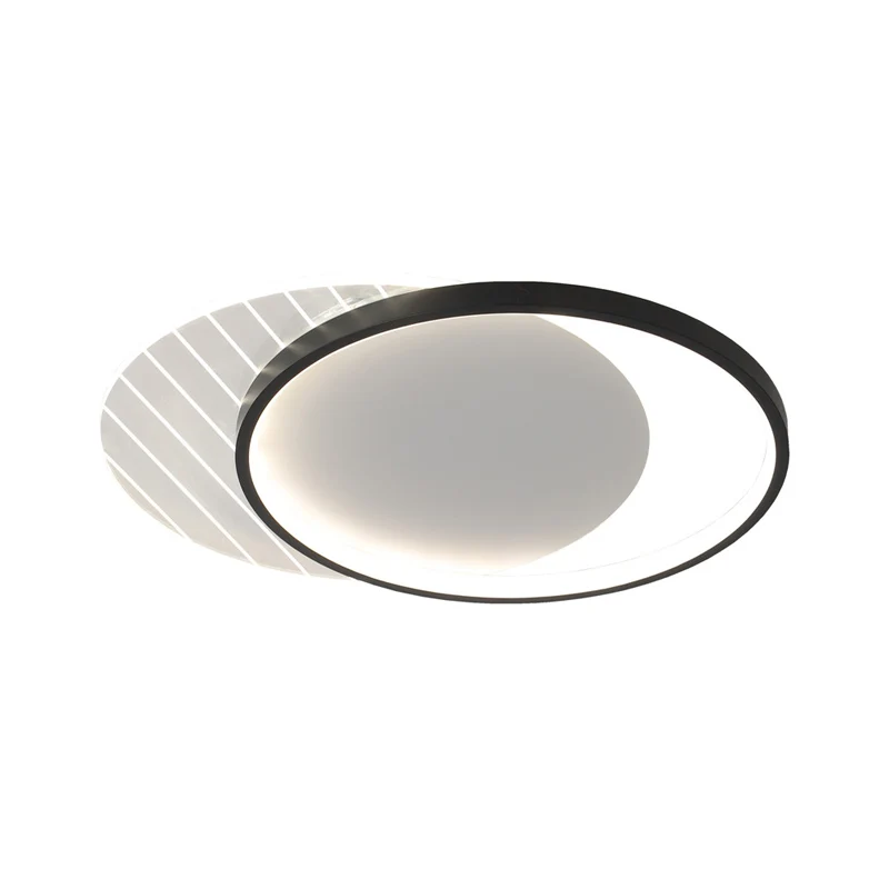 Zwart dubbel vierkant/rond inbouw moderne LED acryl compact bij plafondlamp warm/wit/3 kleuren licht