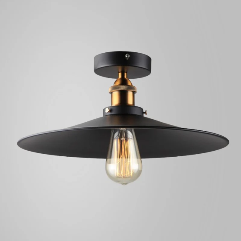 Zwart gearceerde halfverzonken plafondlamp Nostalgisch metalen 1-lichts keukeninbouwlamp