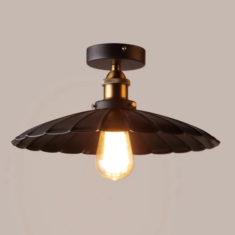 Zwart gearceerde halfverzonken plafondlamp Oud metalen 1-lichts keukeninbouwlamp