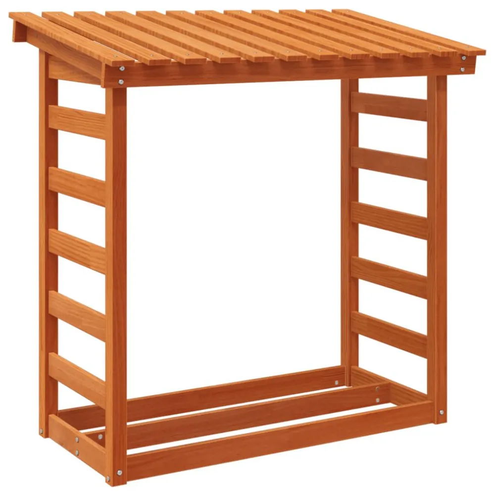 Haardhoutrek 108x64,5x110 cm massief grenenhout wasbruin