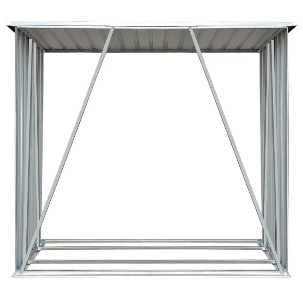 Haardhoutschuur 163x83x154 cm gegalvaniseerd staal antraciet