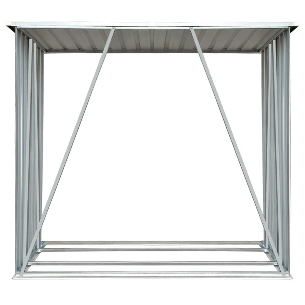 Haardhoutschuur 163x83x154 cm gegalvaniseerd staal bruin