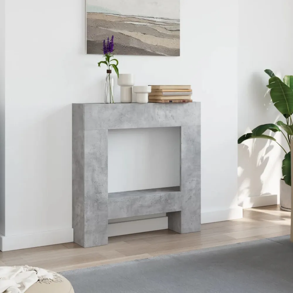 Haardombouw 81x18x82 cm bewerkt hout betongrijs