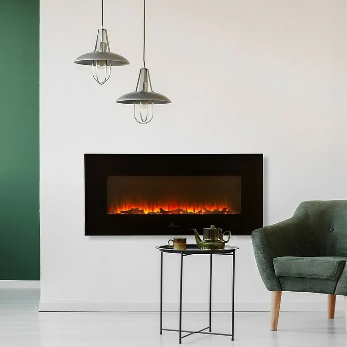 Livn Elektrische haard Brixham - Zwart, 2.000 W, 12,9 x 98 x 45 cm