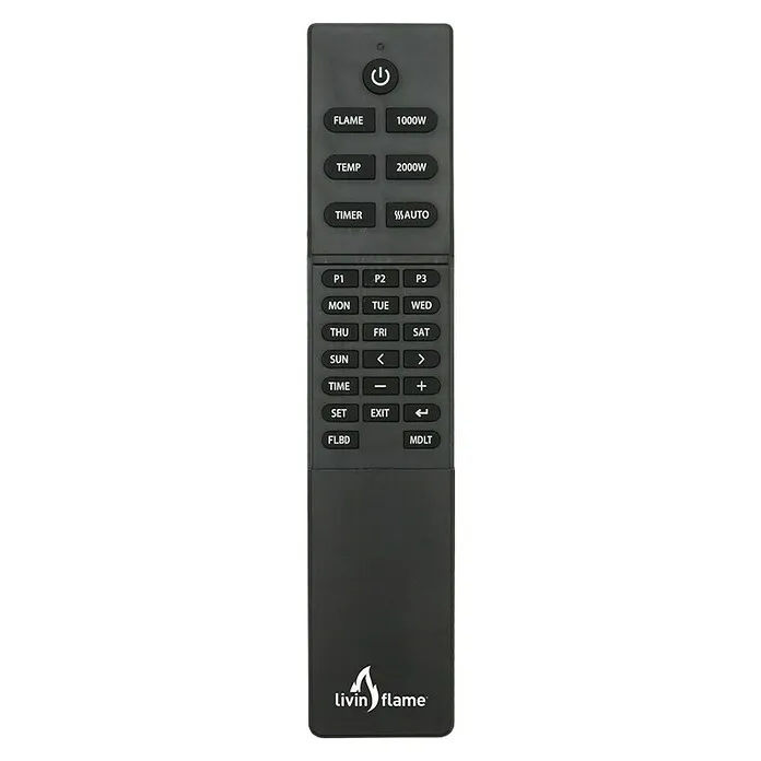 Livn Elektrische haard Lugano - Zwart, 2.000 W, 19 x 60 x 43,4 cm