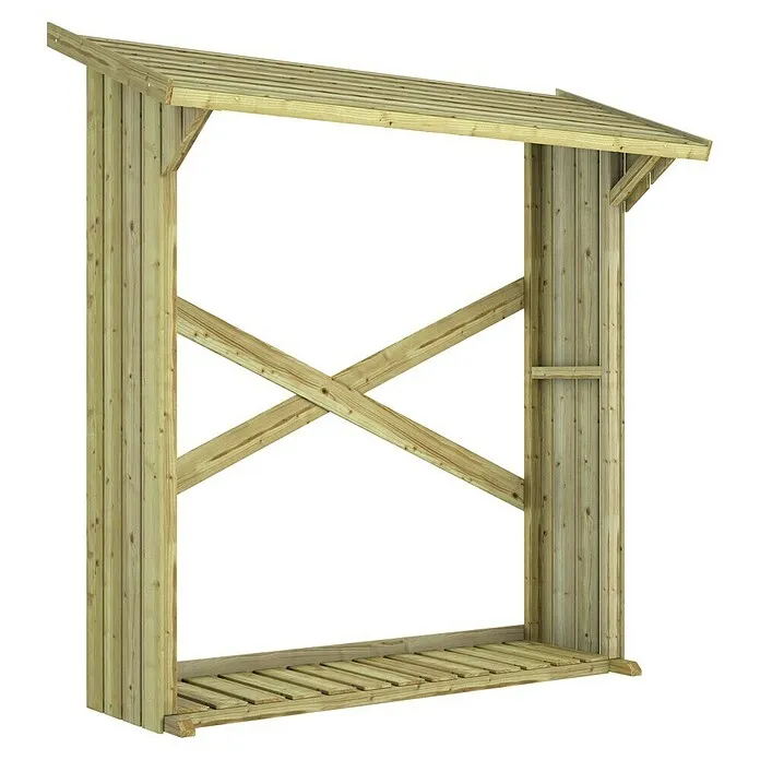 Outdoor Life Products Houtopslag voor haardhout - 72 x 180 x 180 cm, Geïmpregneerd