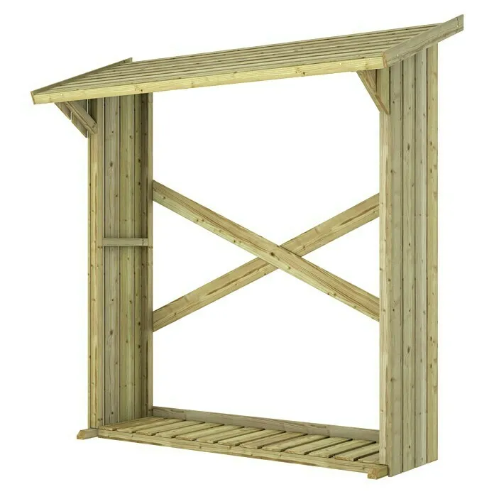 Outdoor Life Products Houtopslag voor haardhout - 72 x 180 x 180 cm, Geïmpregneerd