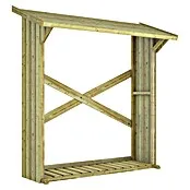 Outdoor Life Products Houtopslag voor haardhout - 72 x 180 x 180 cm, Geïmpregneerd