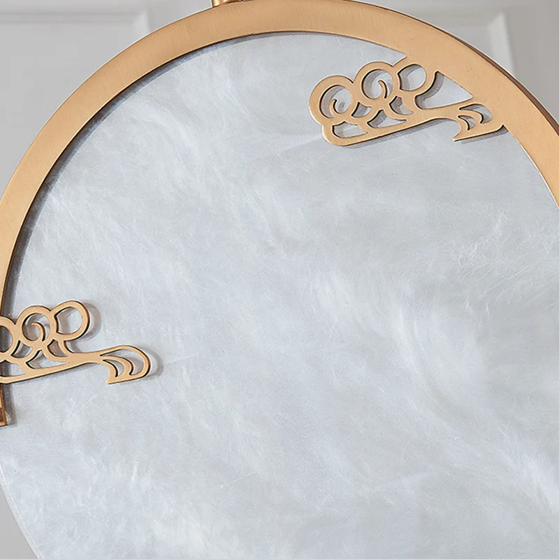 8"/12" brede 1-lichts ronde druppelhanger traditionele zwart/gouden acryl-downverlichting voor gang