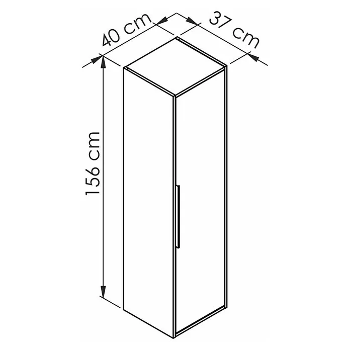 Allibert Hoge kast Border - 37 x 40 x 156 cm, Eik Halifax Natuur