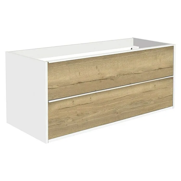 Allibert Wastafelonderkast Border - l x b x h: 46 x 120 x 55 cm, Eik Halifax Natural/Wit Alpen