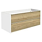 Allibert Wastafelonderkast Border - l x b x h: 46 x 120 x 55 cm, Eik Halifax Natural/Wit Alpen