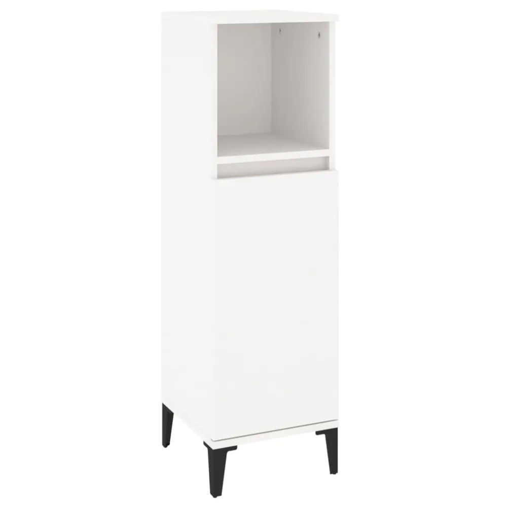 Badkamerkast 30x30x100 cm bewerkt hout grijs sonoma eikenkleur