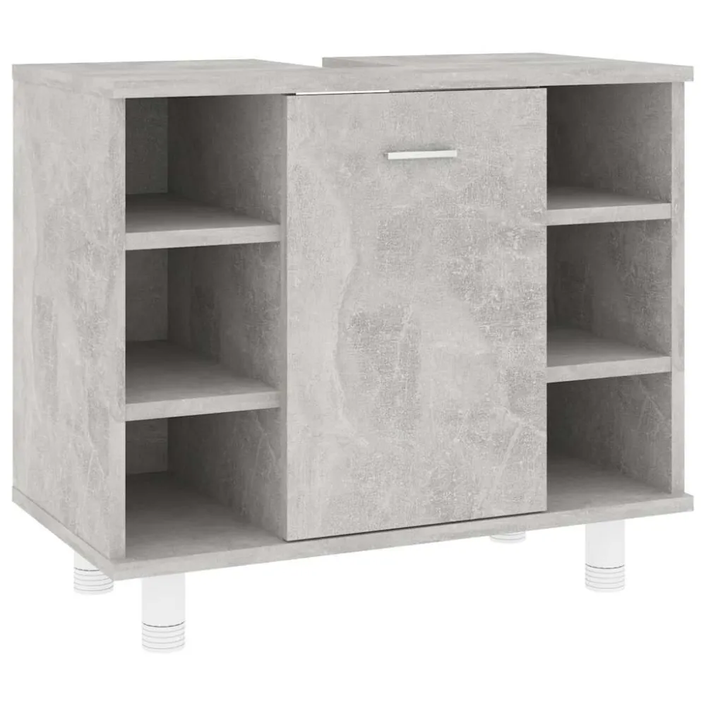Badkamerkast 60x32x53,5 cm bewerkt hout betongrijs