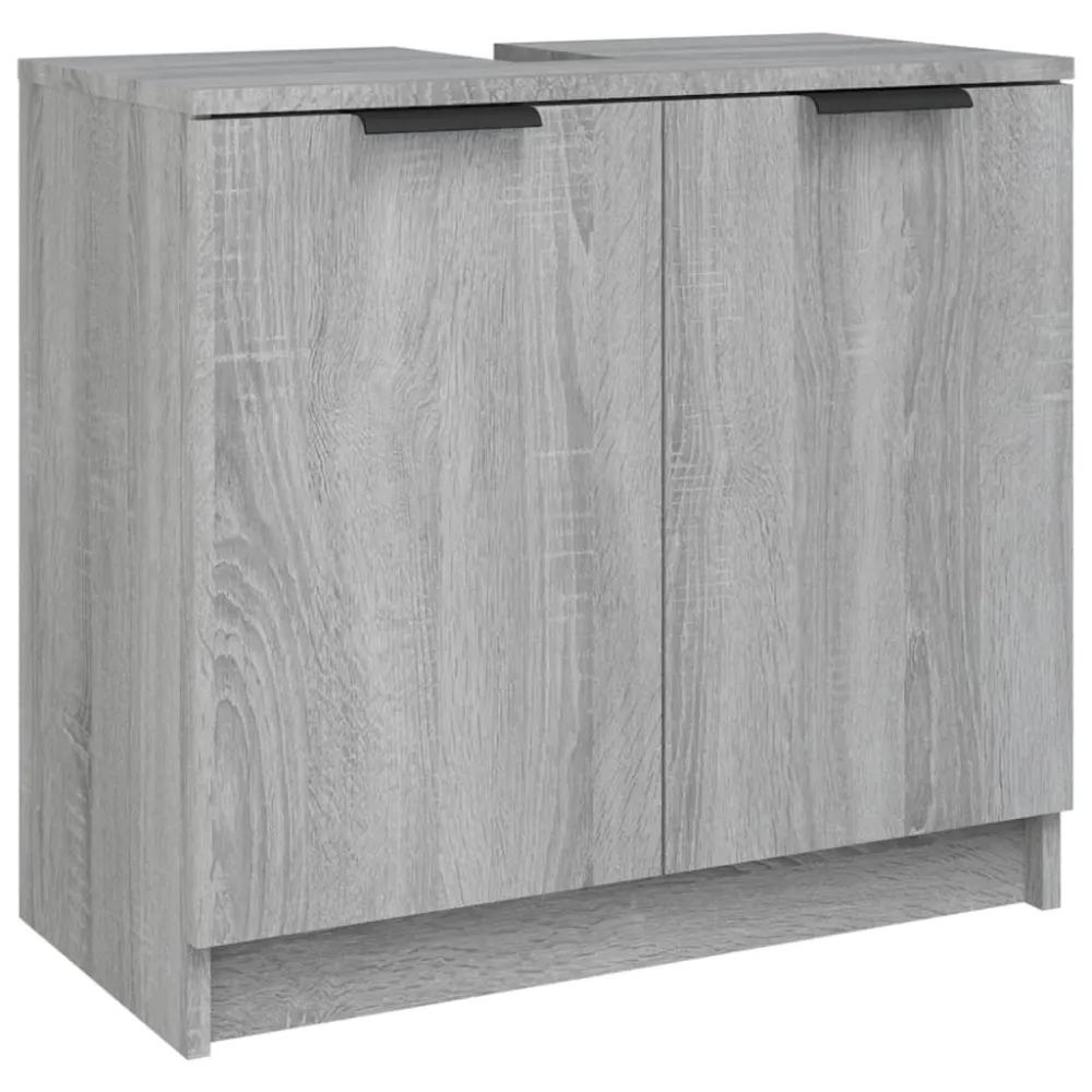 Badkamerkast 64,5x33,5x59 cm bewerkt hout grijs sonoma eiken