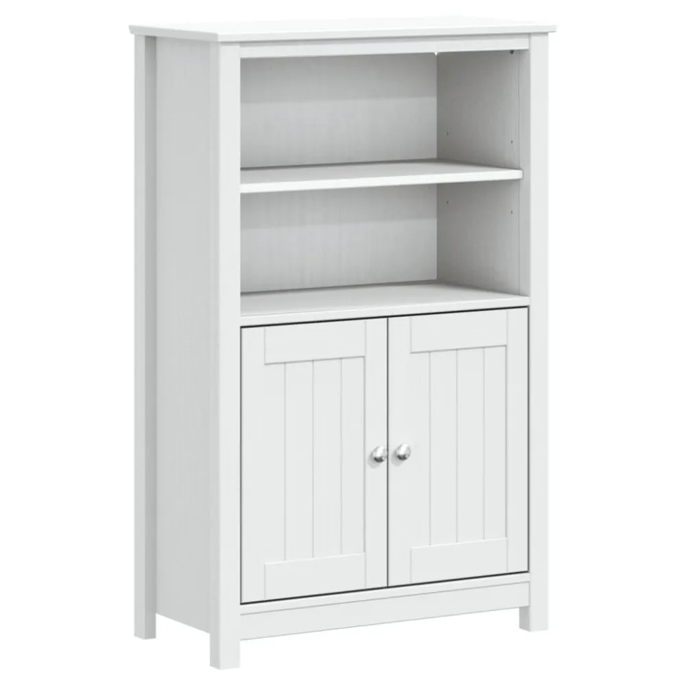 Badkamerkast BERG 69,5x34x110 cm massief grenenhout wit