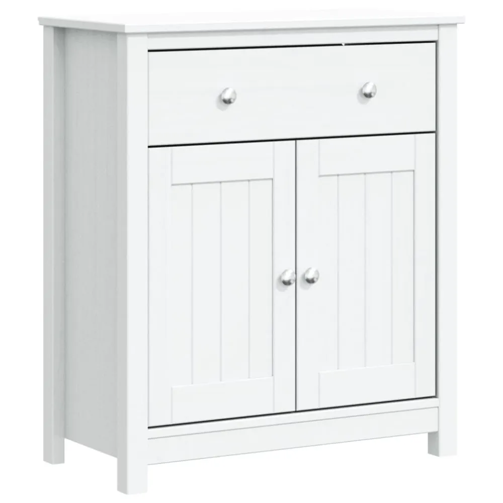 Badkamerkast BERG 69,5x34x80 cm massief grenenhout wit