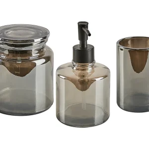 Badkamerset set van 3 glas grijs MANAGUA