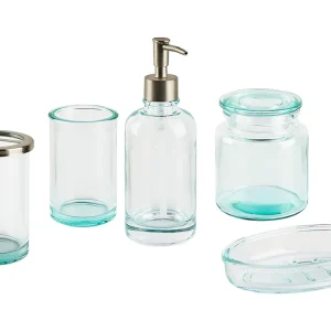 Badkamerset set van 5 glas groen AMARGA