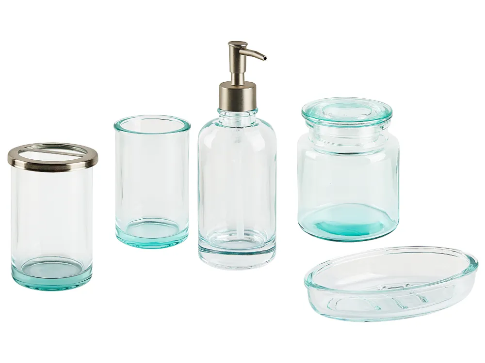 Badkamerset set van 5 glas groen AMARGA