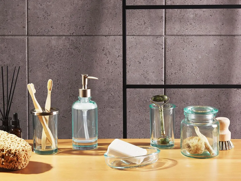 Badkamerset set van 5 glas groen AMARGA