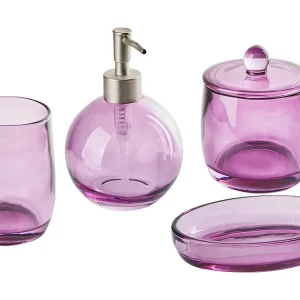 Badkamerset set van 4 glas paars ROANA