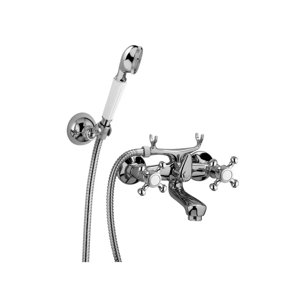 Bathtub/shower group diverter Paffoni Viola series 1500 mm hose - Metaalglans