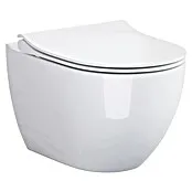 Camargue San Francisco Hangend toiletset - Zonder spoelrand, Voorzien van standaardglazuur, Spoelvorm: Diep, Uitlaat toile...