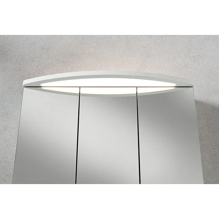 Camargue Swing Led-spiegelkast - b x h: 80 x 70,5 cm, Met verlichting, Hout, Grafiet