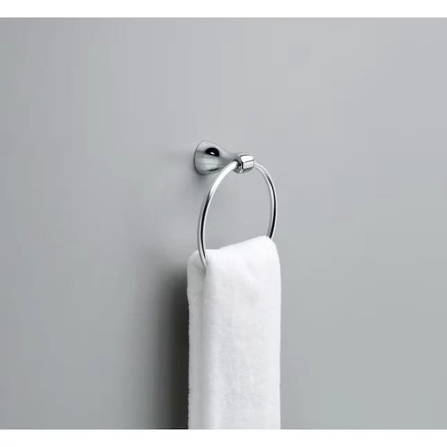 Delta 3-Piece Foundations Polished Metaalglans Decorative Bathroom Hardware Set Towel Bar,Toilet Paper Holder and Towel Ring