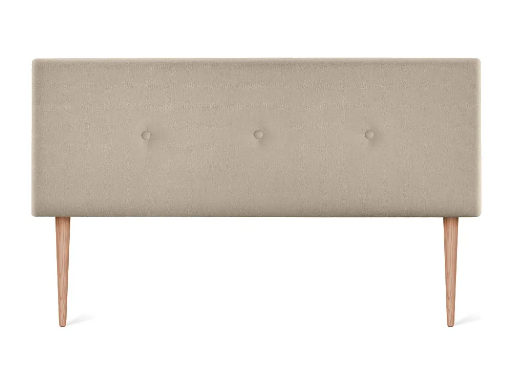 DHOME Glad Aqualine Stof Hoofdeinde met Knopen 135x105cm met Bedpoten 120/135 - Ecru