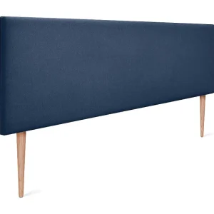 DHOME Hoofdeinde glad aqualine stof 135x105cm met bedpoten 120/135 - Blauw