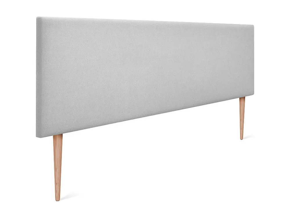 DHOME Hoofdeinde glad aqualine stof 160x105cm met bedpoten 150/160 - Parelgrijs
