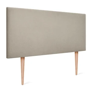 DHOME Hoofdeinde glad aqualine stof 95x105cm met bedpoten 90 - Natuurtint