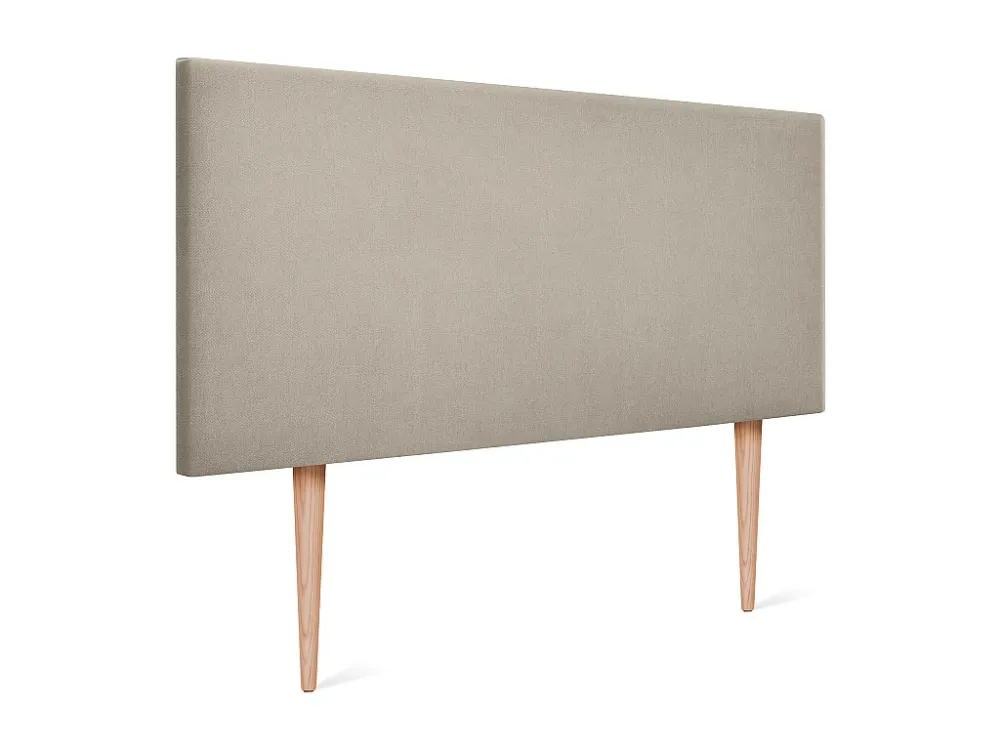 DHOME Hoofdeinde glad aqualine stof 95x105cm met bedpoten 90 - Natuurtint