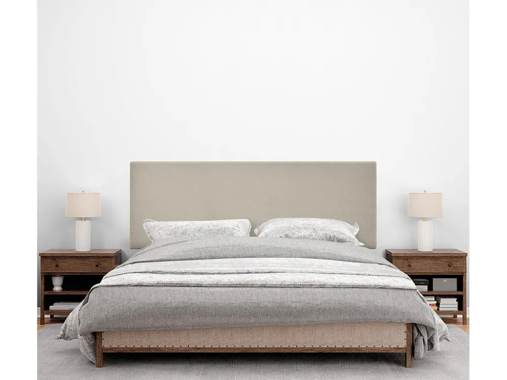 DHOME Hoofdeinde gladde aqualine stof 150x50cm bedden 150 - Ecru