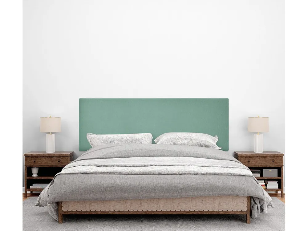 DHOME Hoofdeinde gladde aqualine stof 160x50cm voor 150/160 bedden - Aquagroen