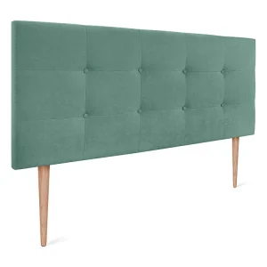 DHOME Hoofdeinde van Stof Aqualine Gecapitonneerd 160x115cm met Poten Bedden 150/160 - Aqua Groen