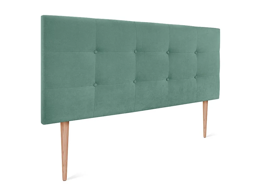 DHOME Hoofdeinde van Stof Aqualine Gecapitonneerd 160x115cm met Poten Bedden 150/160 - Aqua Groen