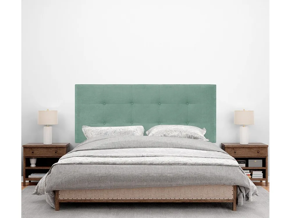 DHOME Hoofdeinde van Stof Aqualine Gecapitonneerd 160x115cm met Poten Bedden 150/160 - Aqua Groen