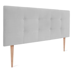 DHOME Hoofdeinde van Stof Aqualine Gecapitonneerd 160x115cm met Poten Bedden 150/160 - Parel Grijs