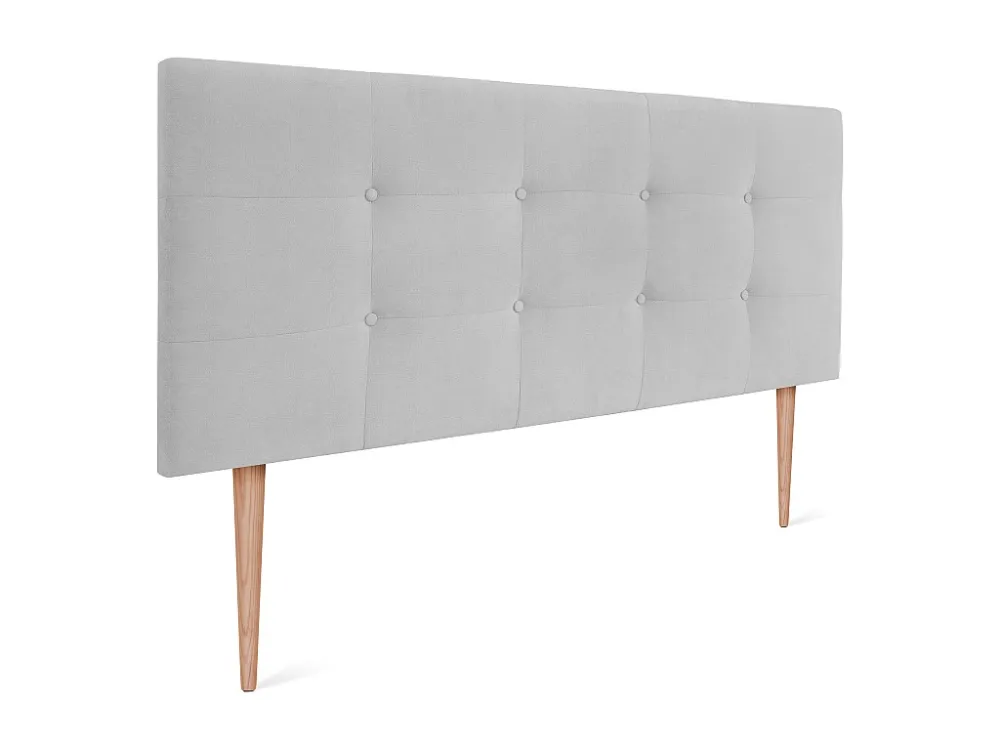 DHOME Hoofdeinde van Stof Aqualine Gecapitonneerd 160x115cm met Poten Bedden 150/160 - Parel Grijs