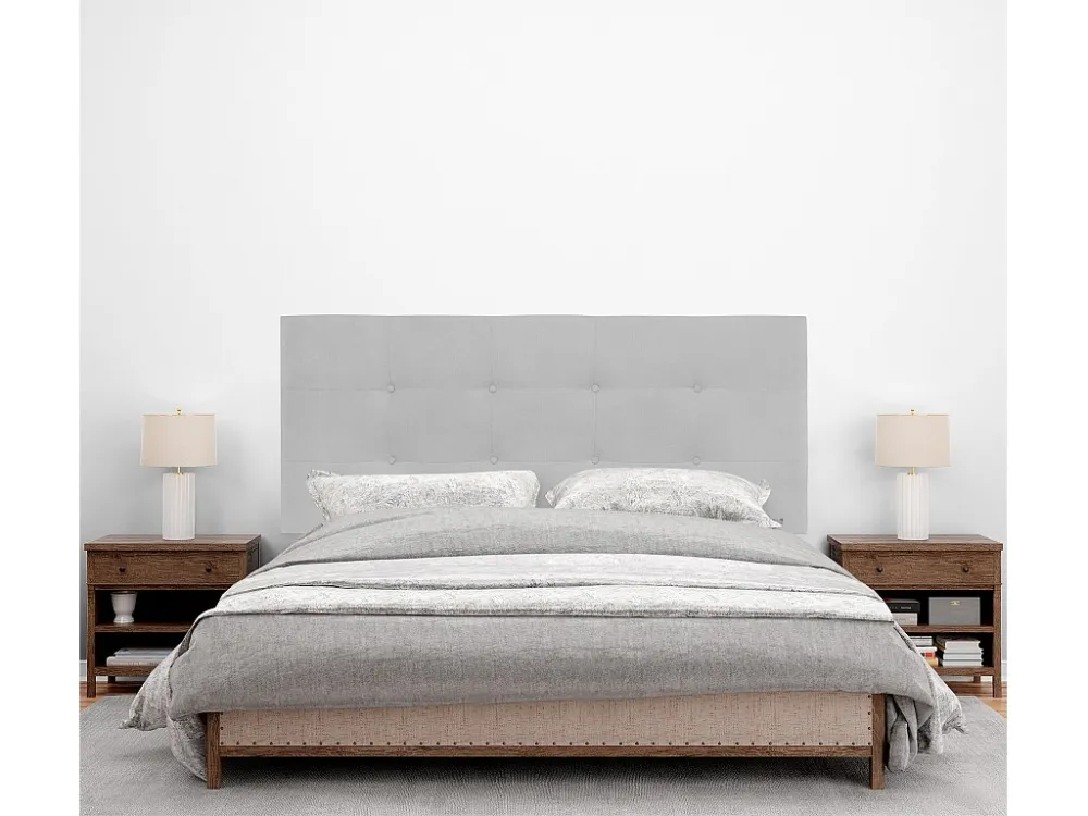 DHOME Hoofdeinde van Stof Aqualine Gecapitonneerd 160x115cm met Poten Bedden 150/160 - Parel Grijs
