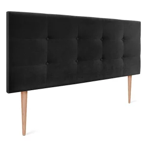 DHOME Hoofdeinde van Stof Aqualine Gecapitonneerd 150x115cm met Poten Bedden 150 - Zwart