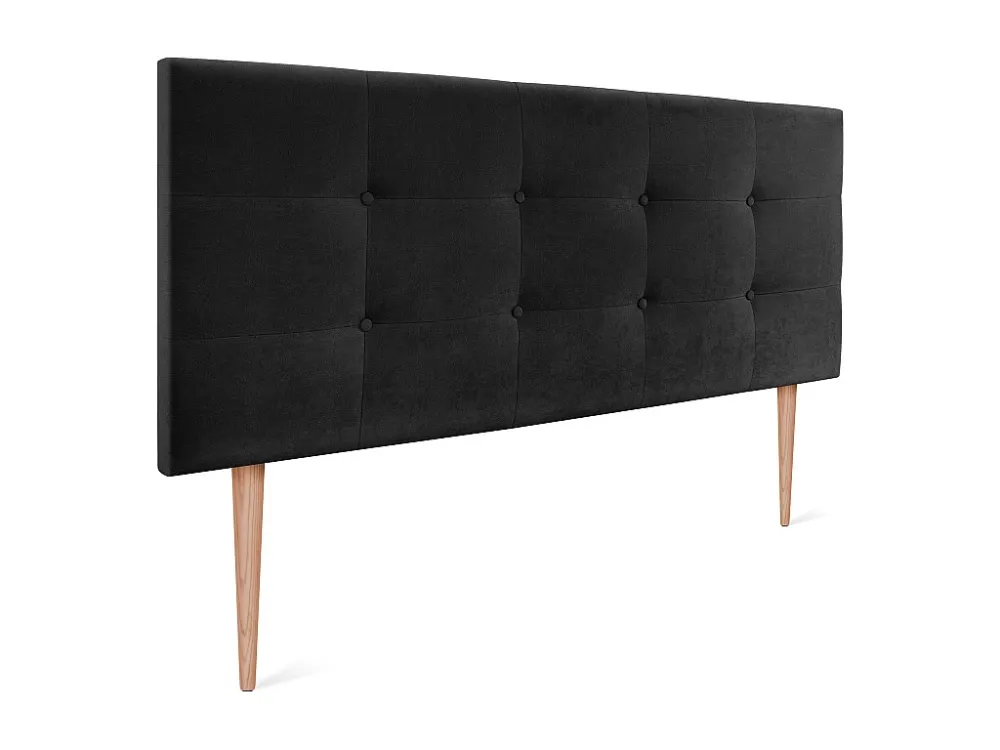 DHOME Hoofdeinde van Stof Aqualine Gecapitonneerd 150x115cm met Poten Bedden 150 - Zwart